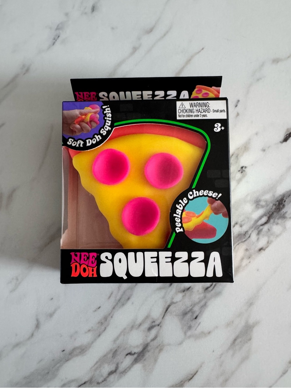 Needoh Squeeza Yellow & Pink Pizza Slice Kids Toy